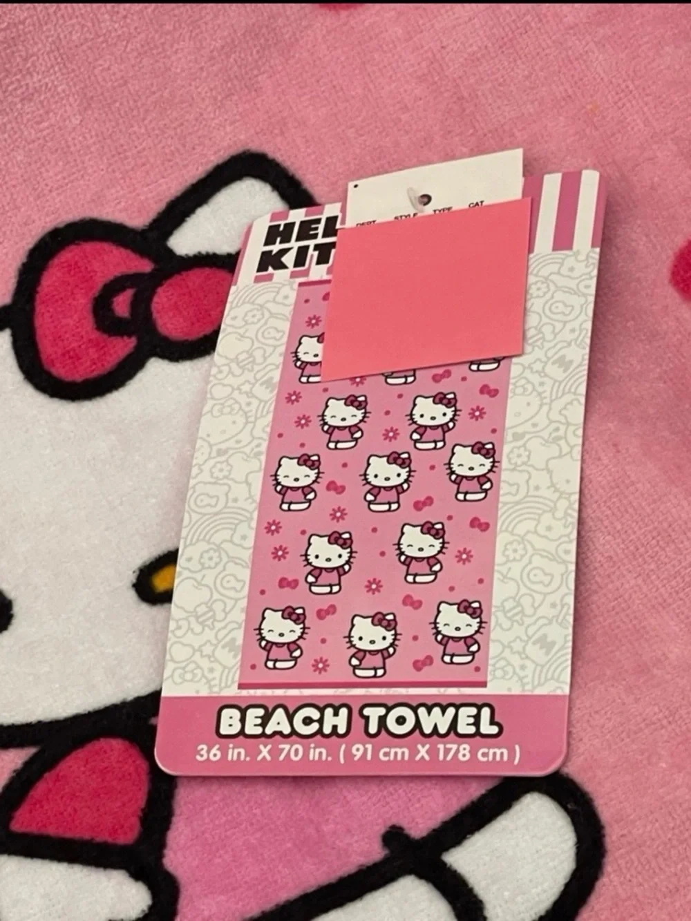 Hello Kitty Beach Towel - Hello Kitty Pink Beach Towel